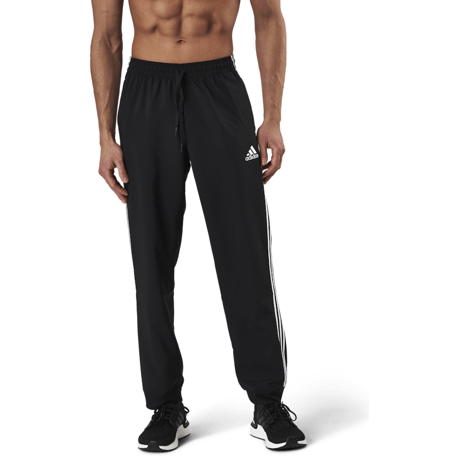 Essentials Tapered Cuff 3 Stripes Pants Black