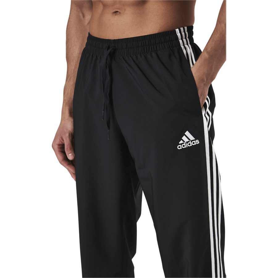 Essentials Tapered Cuff 3 Stripes Pants Black