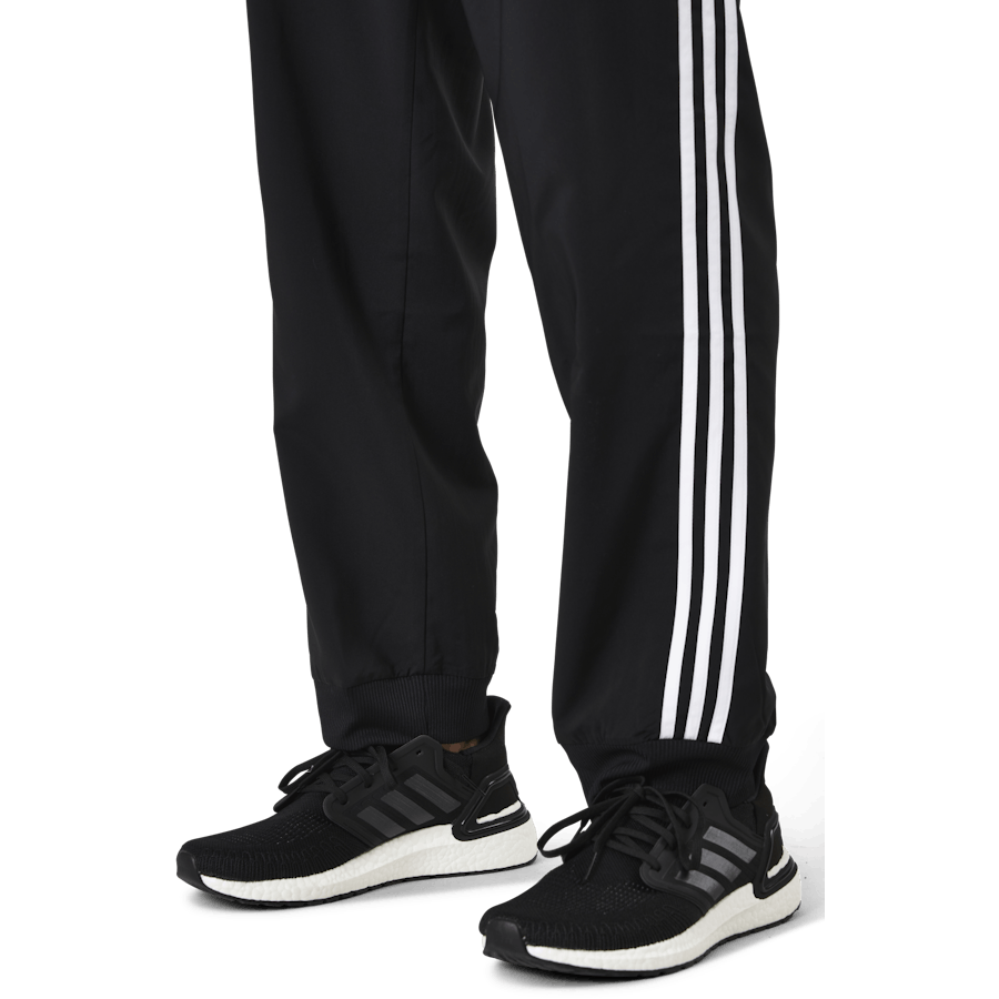 Essentials Tapered Cuff 3 Stripes Pants Black