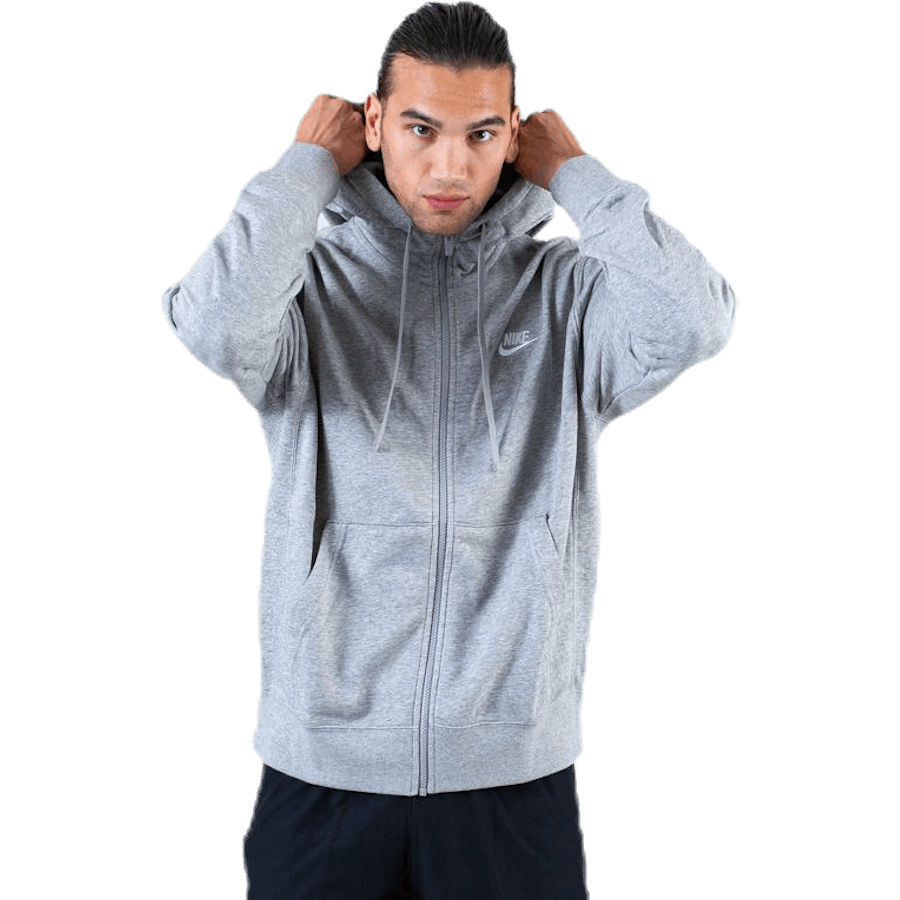 Sportswear Club Men's Full-Zip Hoodie DK GREY HEATHER/MATTE SILVER/WHITE