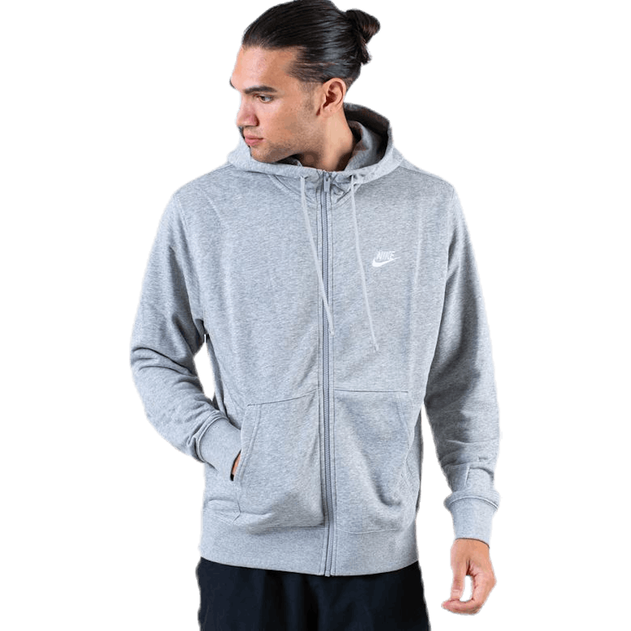 Sportswear Club Men's Full-Zip Hoodie DK GREY HEATHER/MATTE SILVER/WHITE