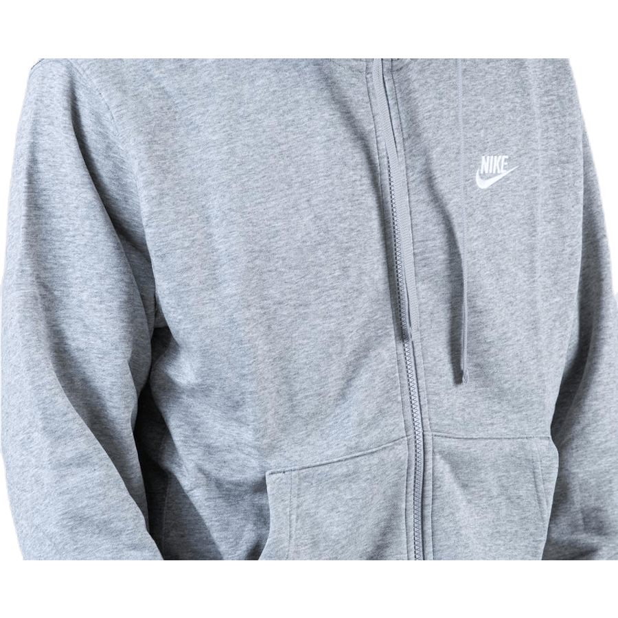 Sportswear Club Men's Full-Zip Hoodie DK GREY HEATHER/MATTE SILVER/WHITE