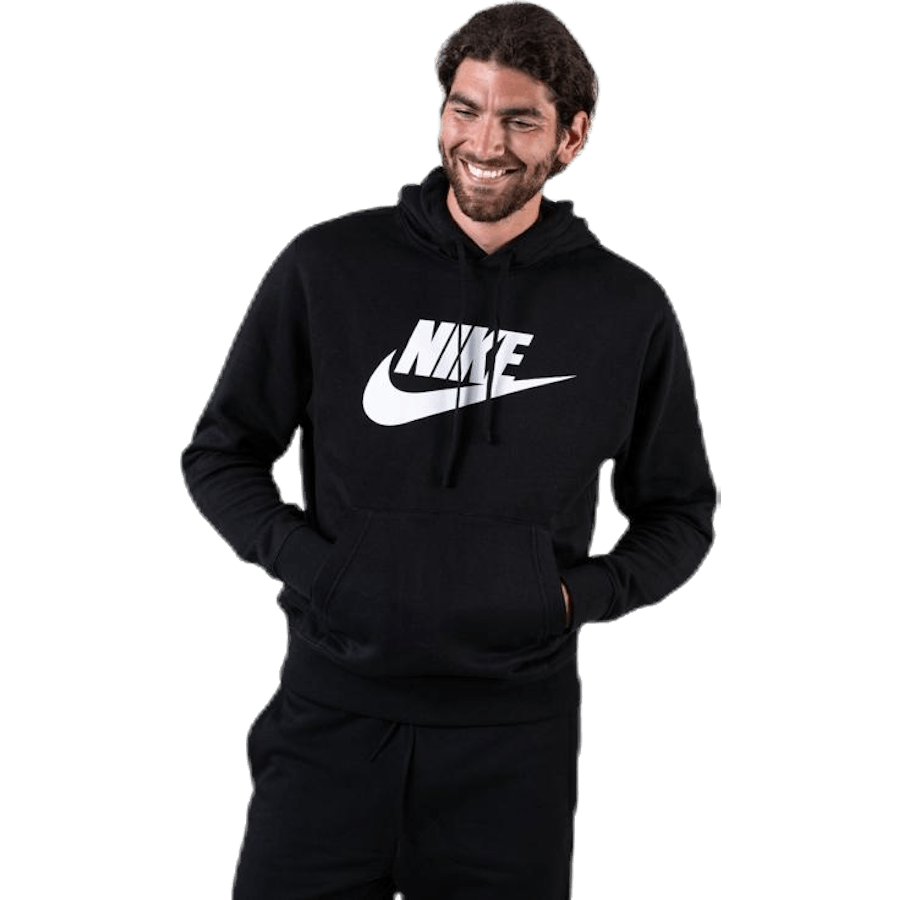 Sportswear Club Fleece Men's Graphic Pullover Hoodie BLACK/BLACK/WHITE