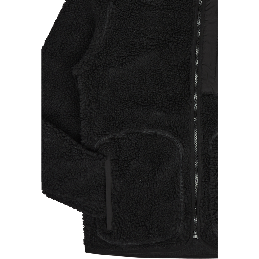 Contrast Pile Jacket Black