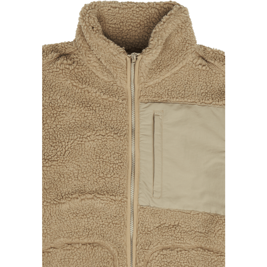Contrast Pile Jacket Beige