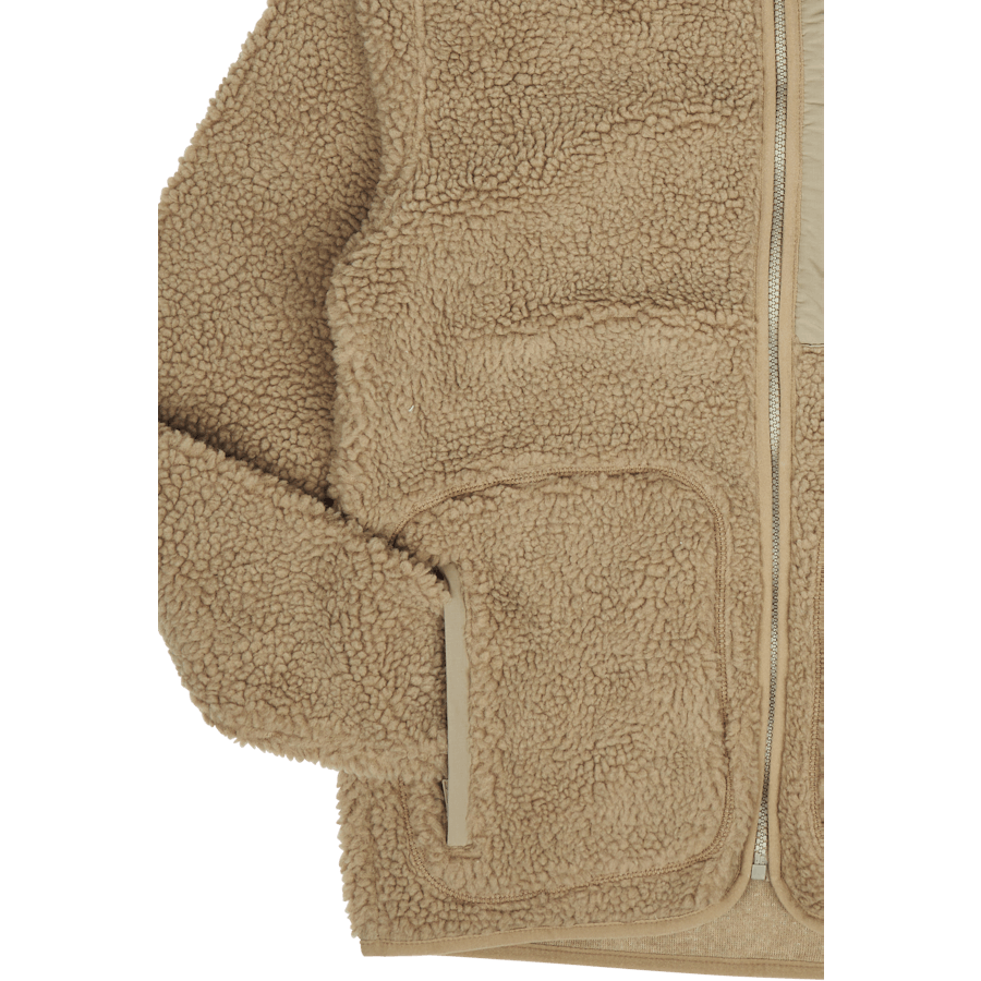 Contrast Pile Jacket Beige