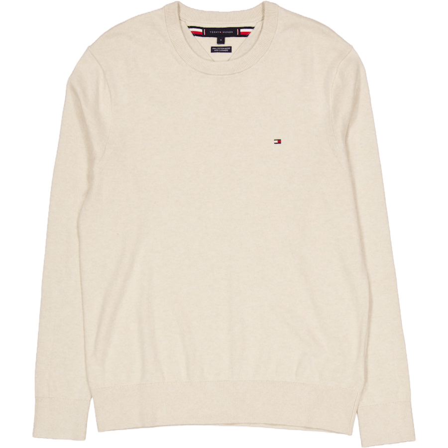 Pima Org Ctn Cashmere Crew Nec Heathered Oatmilk