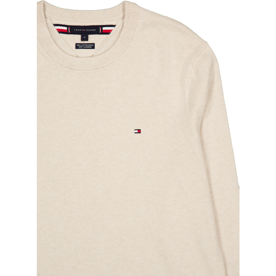 Pima Org Ctn Cashmere Crew Nec Heathered Oatmilk