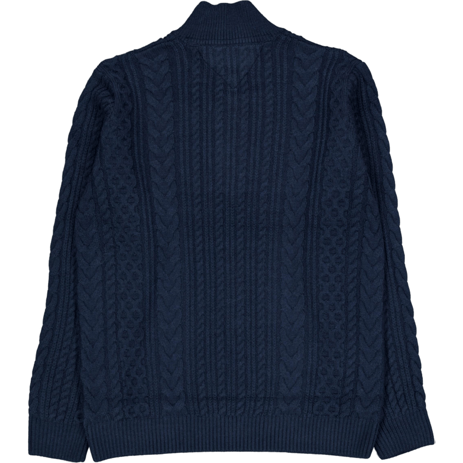 Tjm Reg Cable S Flag 1/4 Zip Dark Night Navy