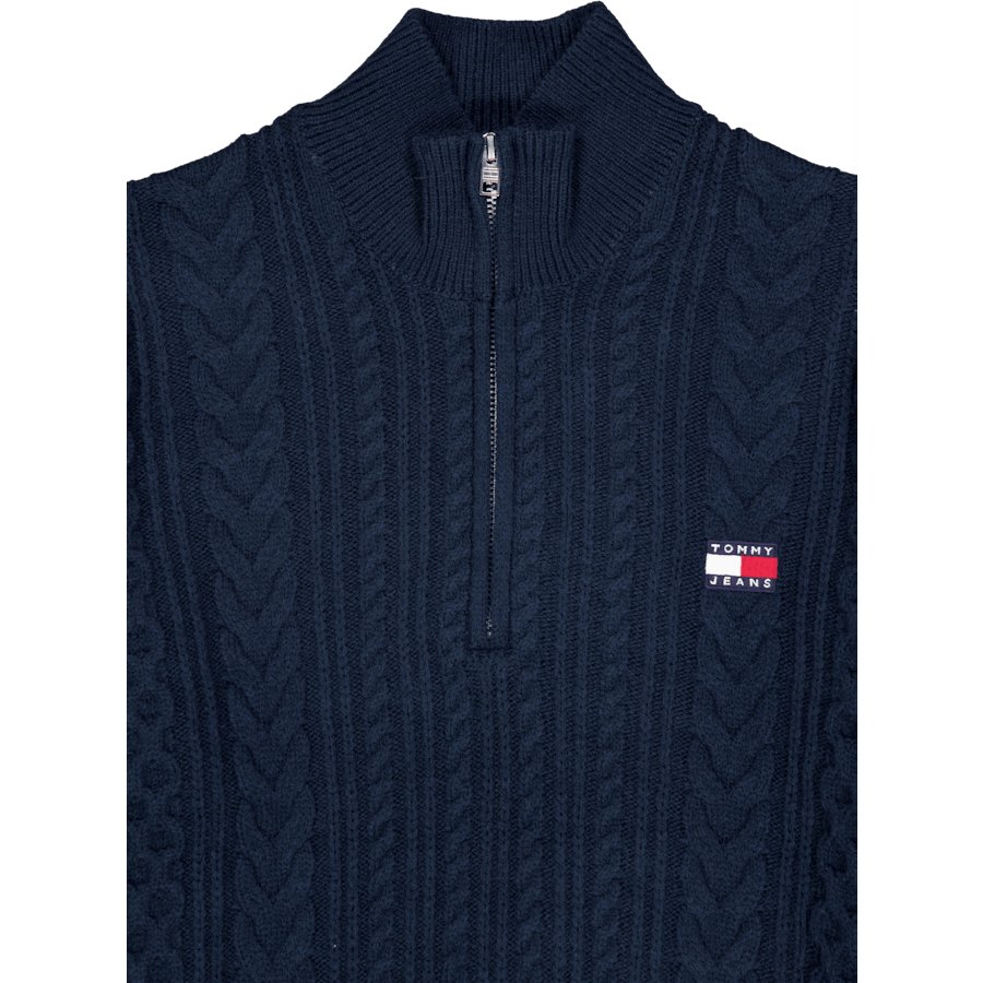 Tjm Reg Cable S Flag 1/4 Zip Dark Night Navy